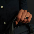 Black Onyx Octagon Ring