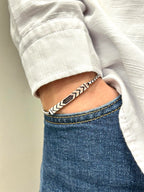Black Chevron -S925 Sterling Silver Bracelet