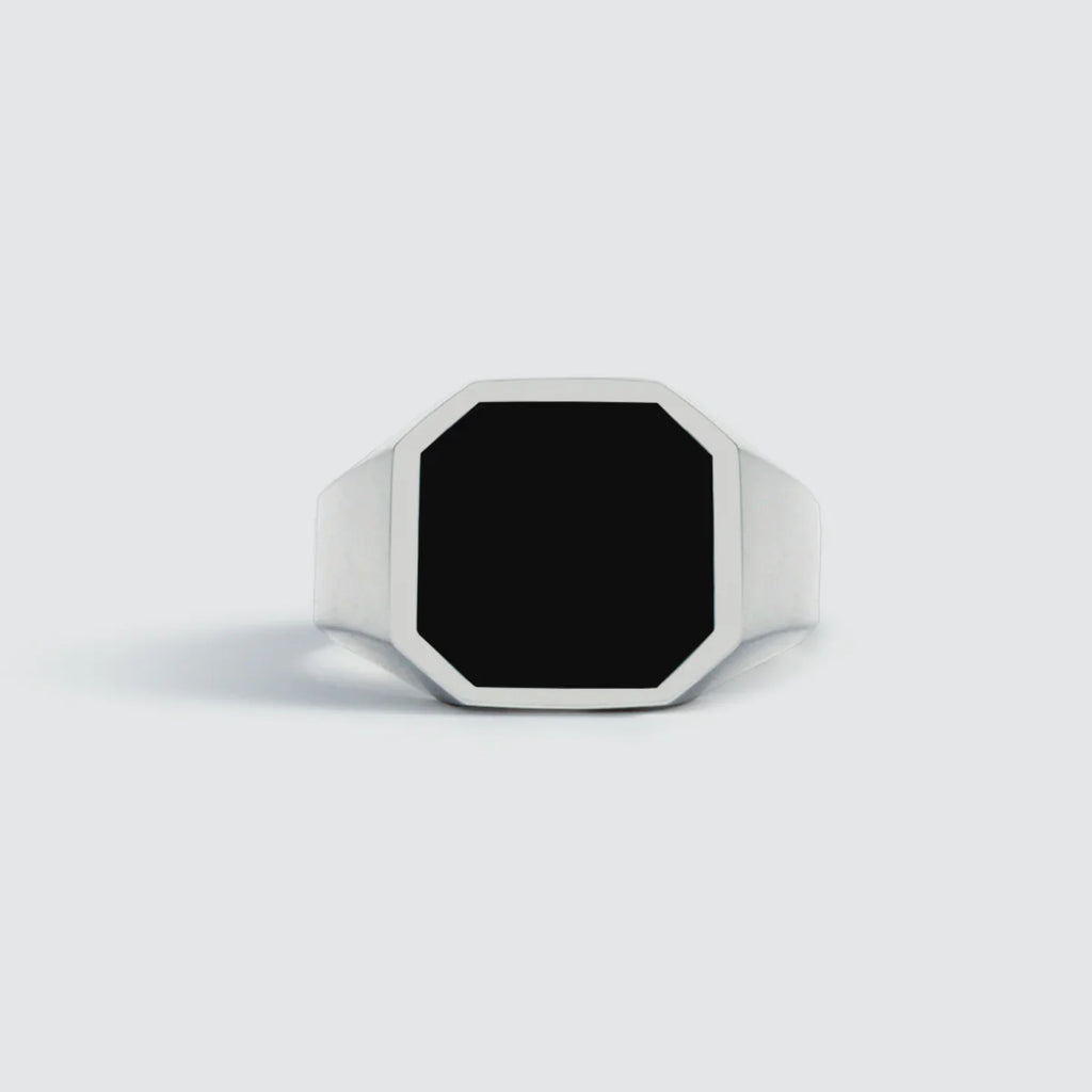 Black Onyx Octagon Ring