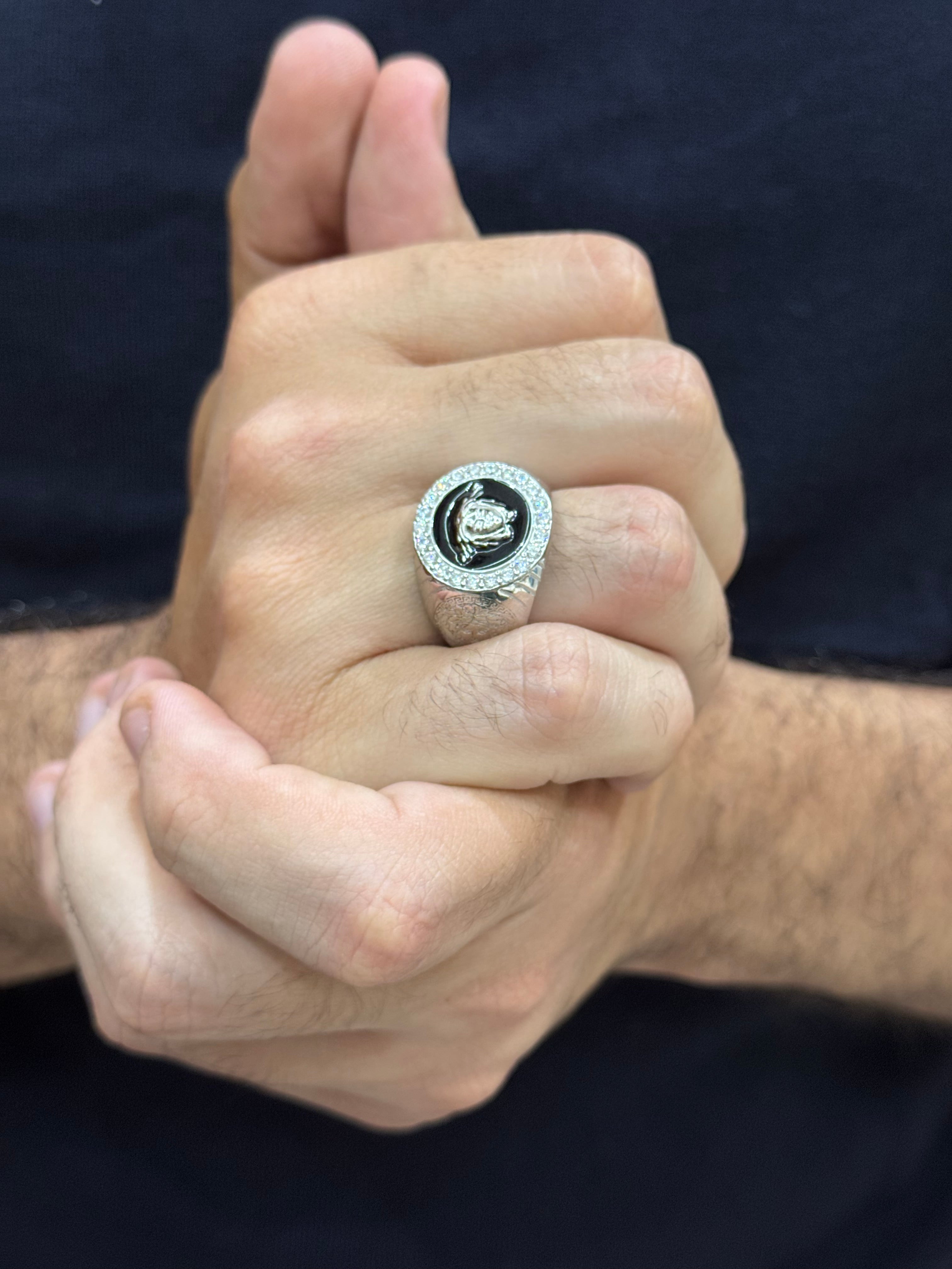 Iced Medusa Ring - S925 Sterling Silver