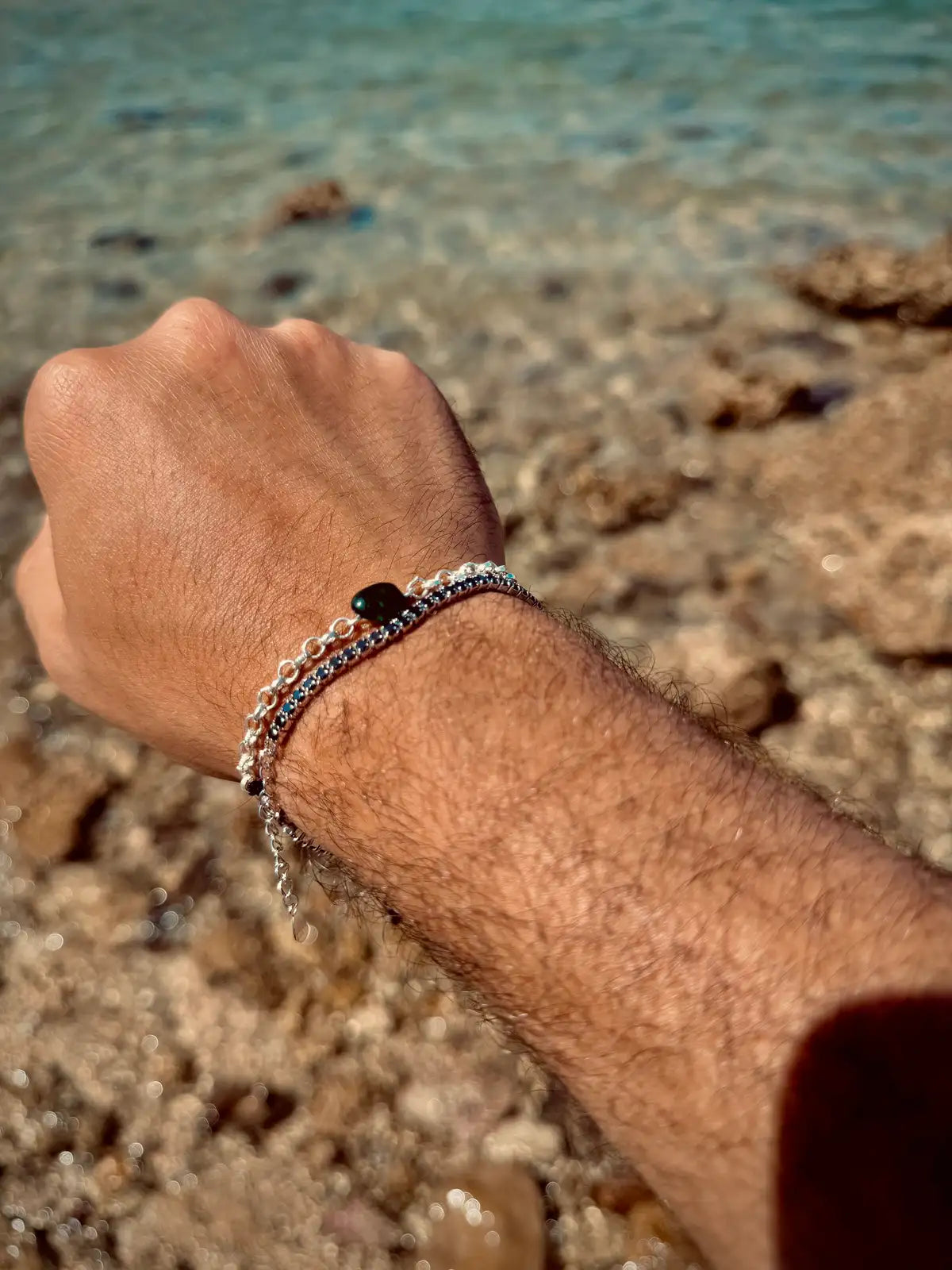 Black Tennis & Charels Green Tiger Eye Set