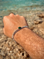 Black Tennis & Charels Green Tiger Eye Set