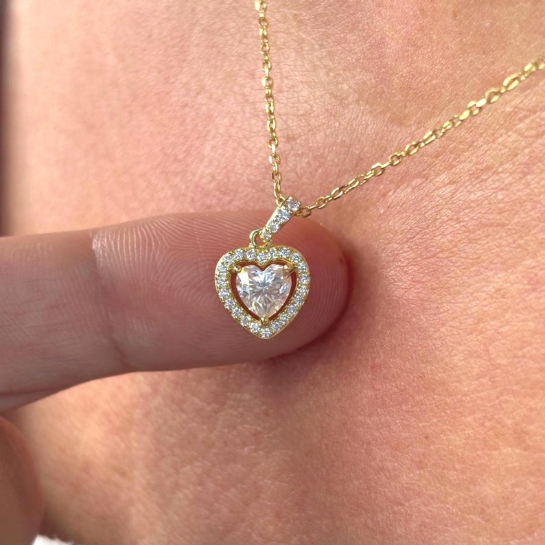 Moissanite Heart Necklace