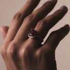 Ruby Peer Cut Ring in Silver