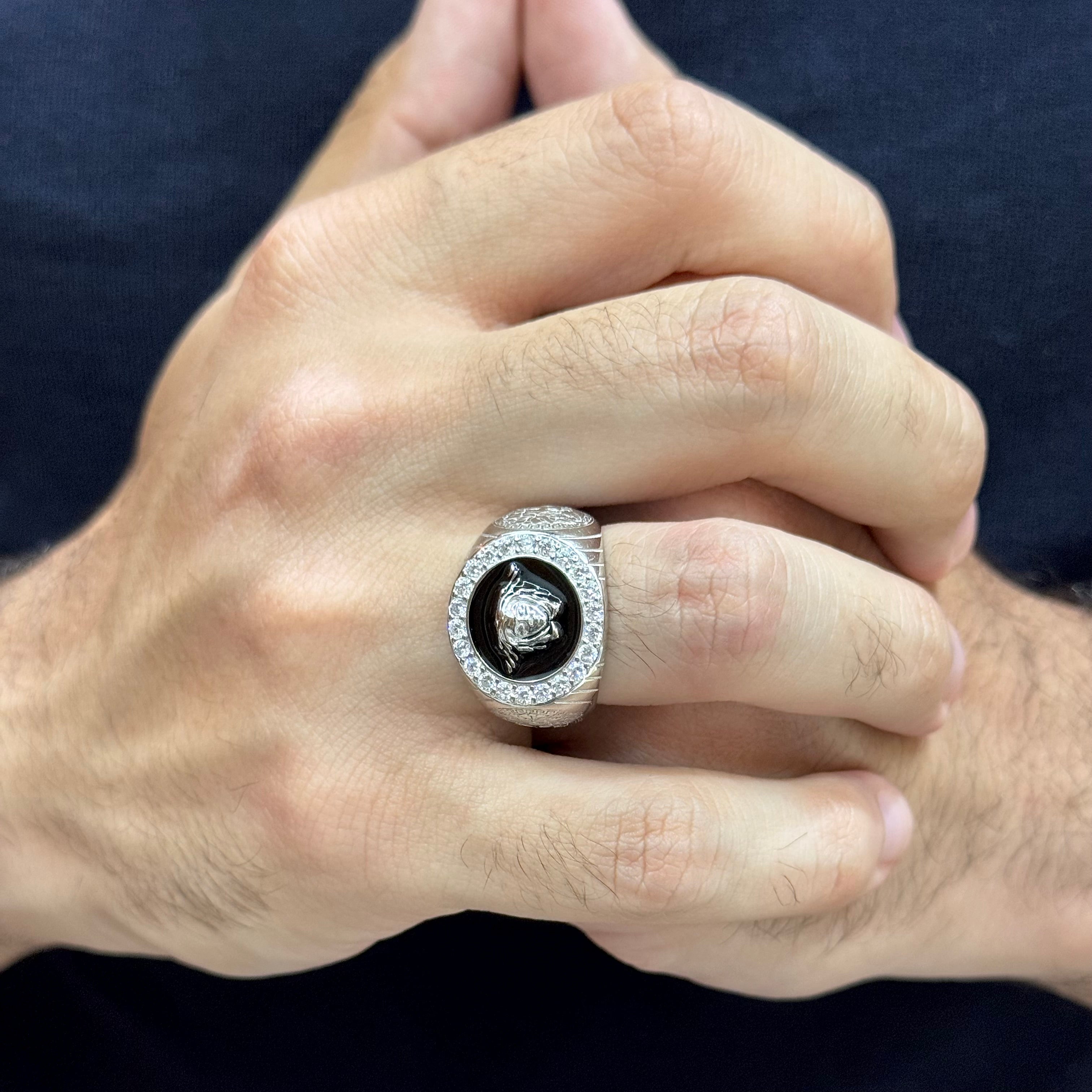 Iced Medusa Ring - S925 Sterling Silver