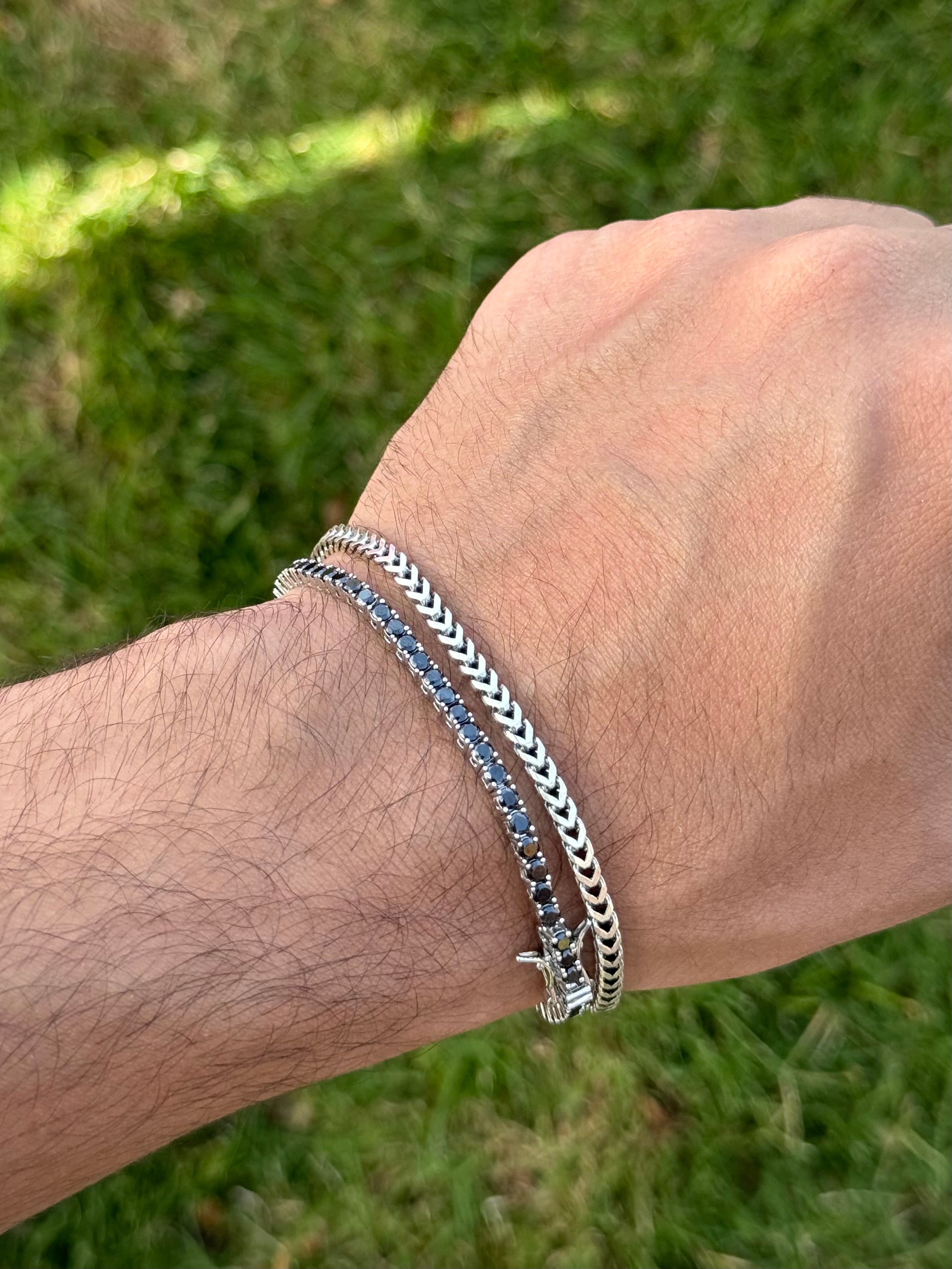 Dark Harmony Set Bracelets in Sterling Silver 925s