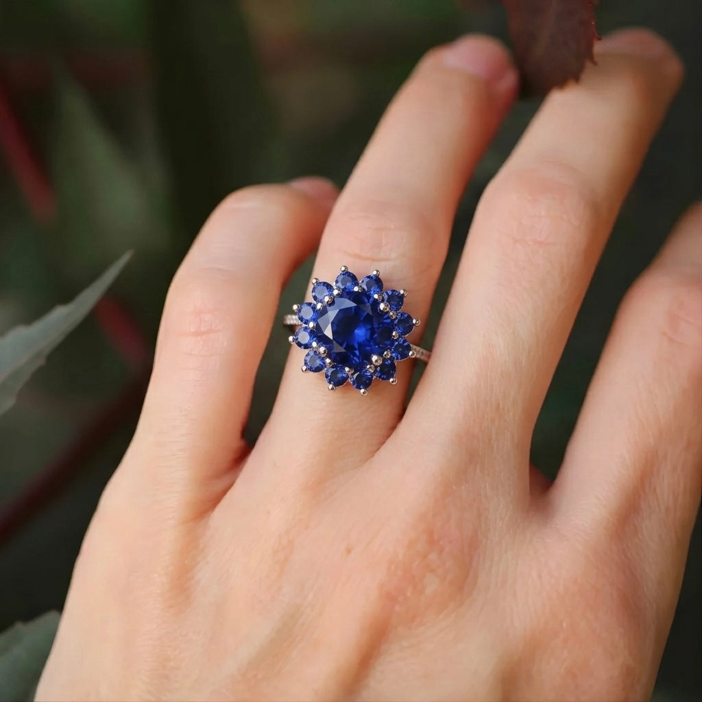 Art Deco Blue Sapphire Ring