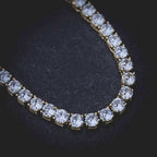 White Tennis Necklace - Sterling Silver 925 Gold Plated