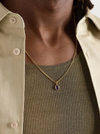 Amethyst Oval Necklace Gold Plated 24K