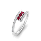 Twist Ruby Ring Silver
