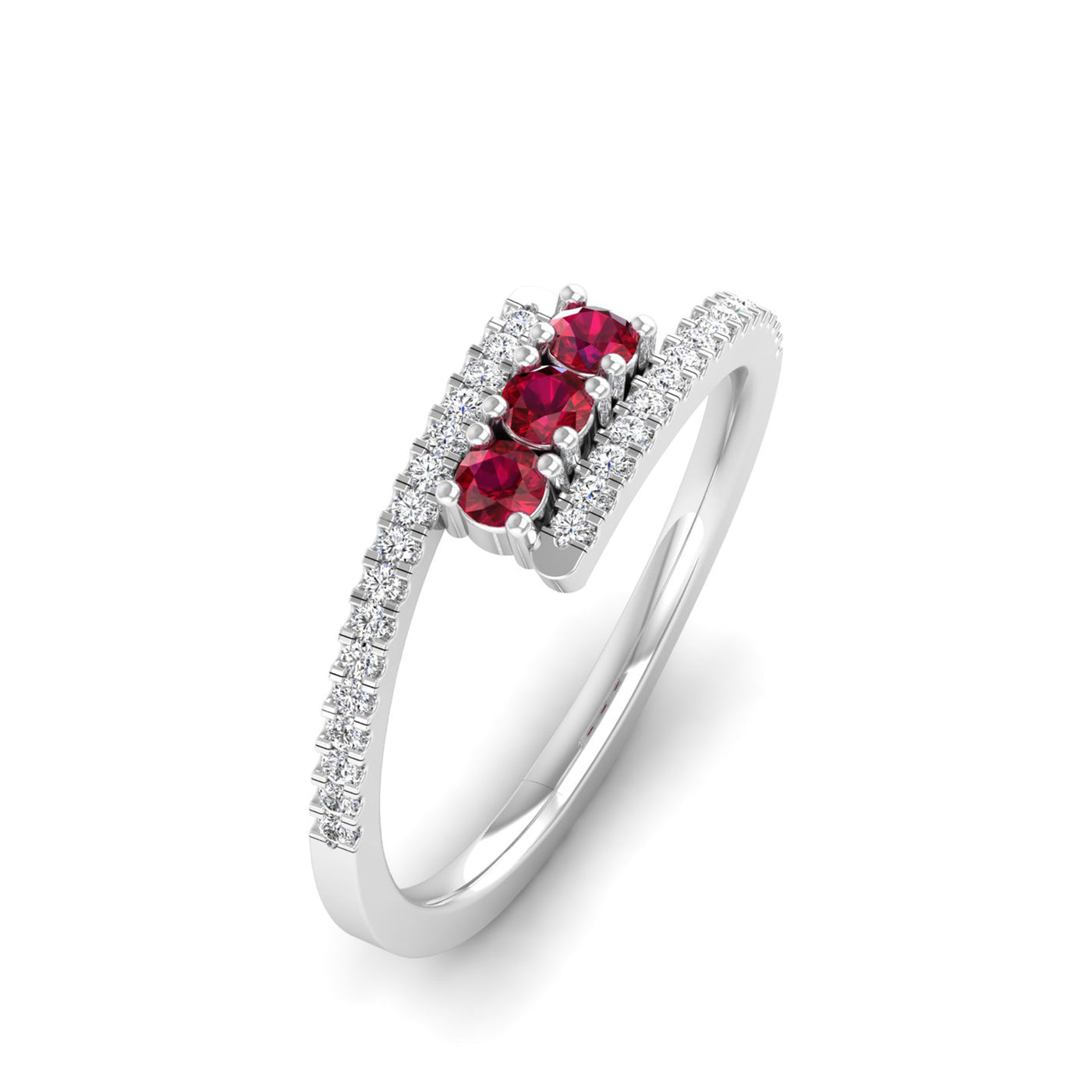 Twist Ruby Ring Silver