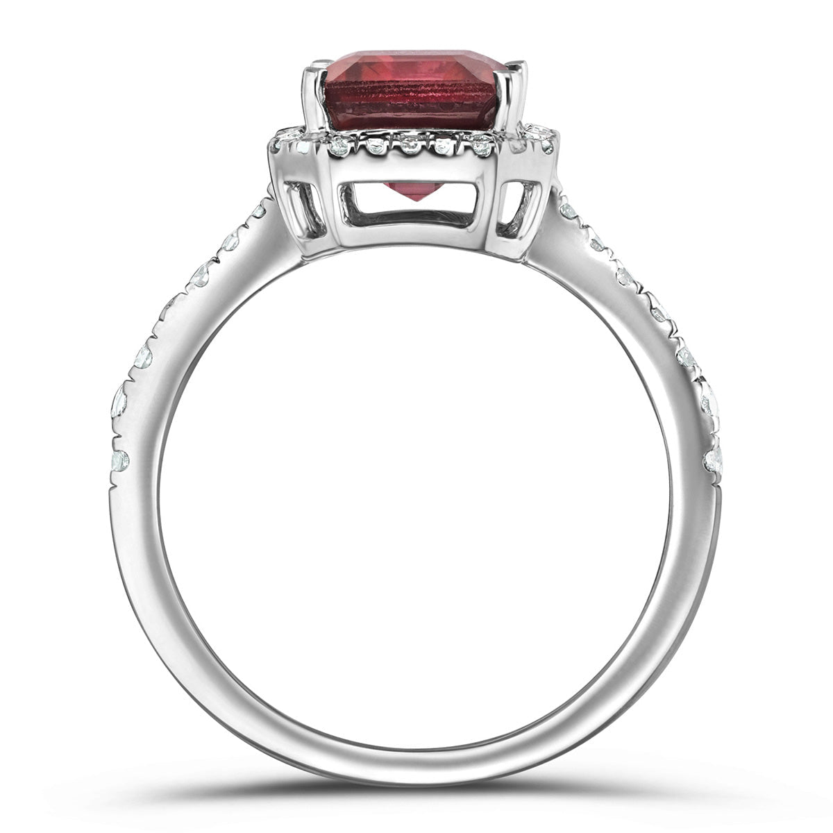 Ruby Peer Cut Ring in Silver