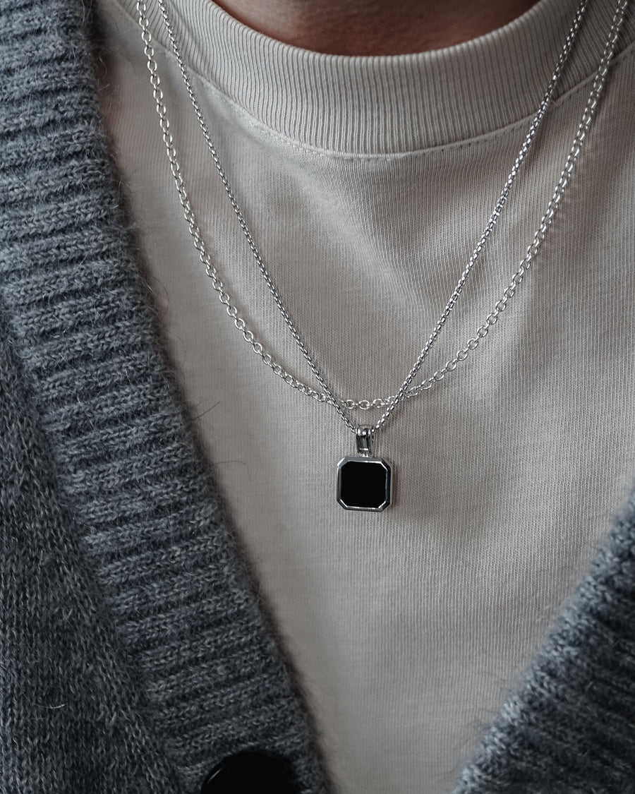 Black Onyx Octagon Necklace