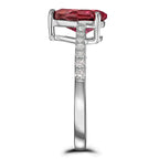 Ruby Pear Cut Ring in Silver