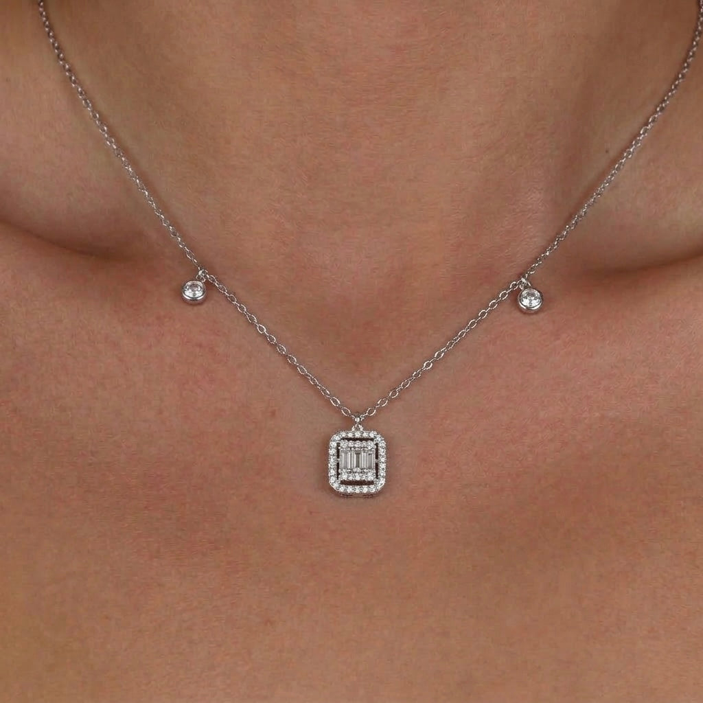 Baguette Lumina Droplet Necklace