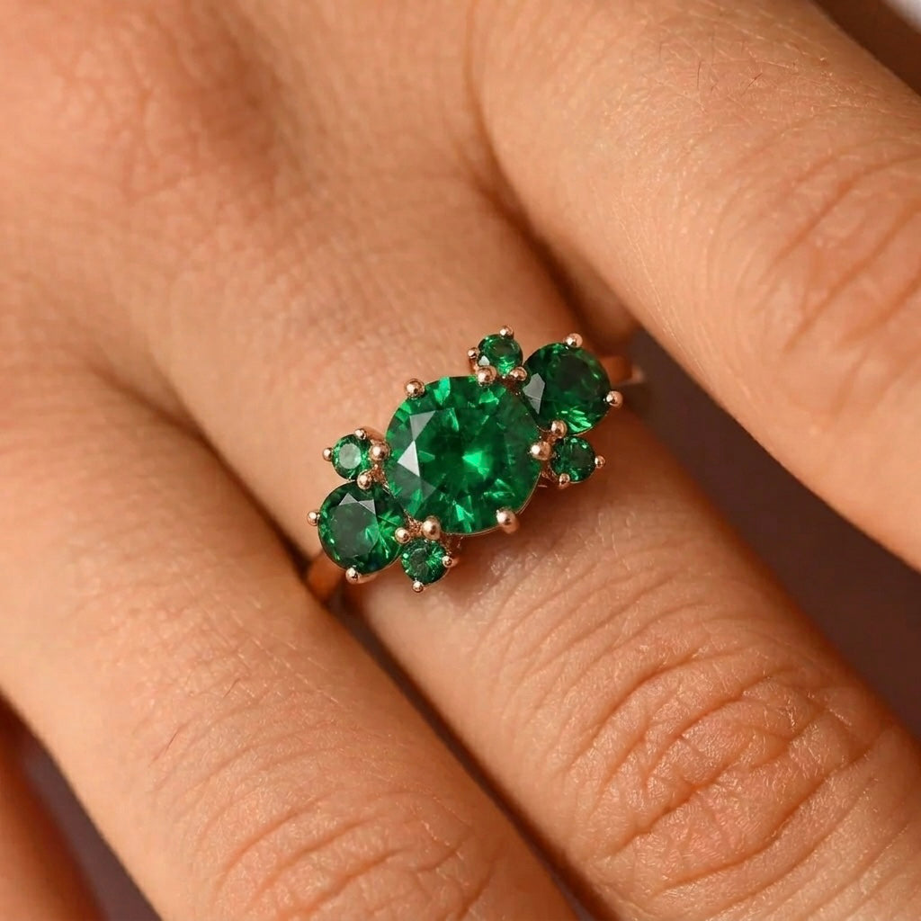 Fancy Emerald Stones Ring