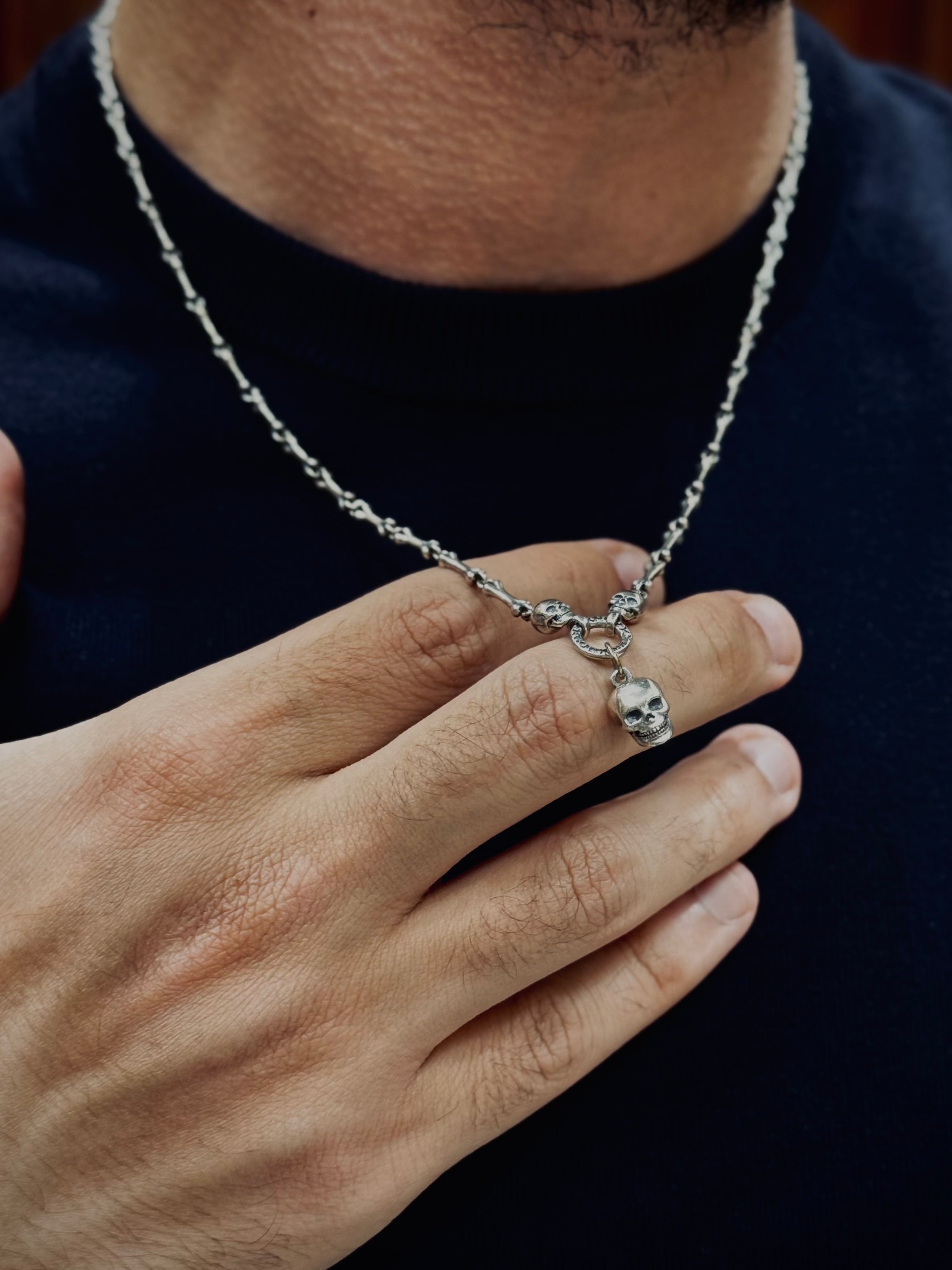 Bone Skull Chain - S925 Sterling Silver