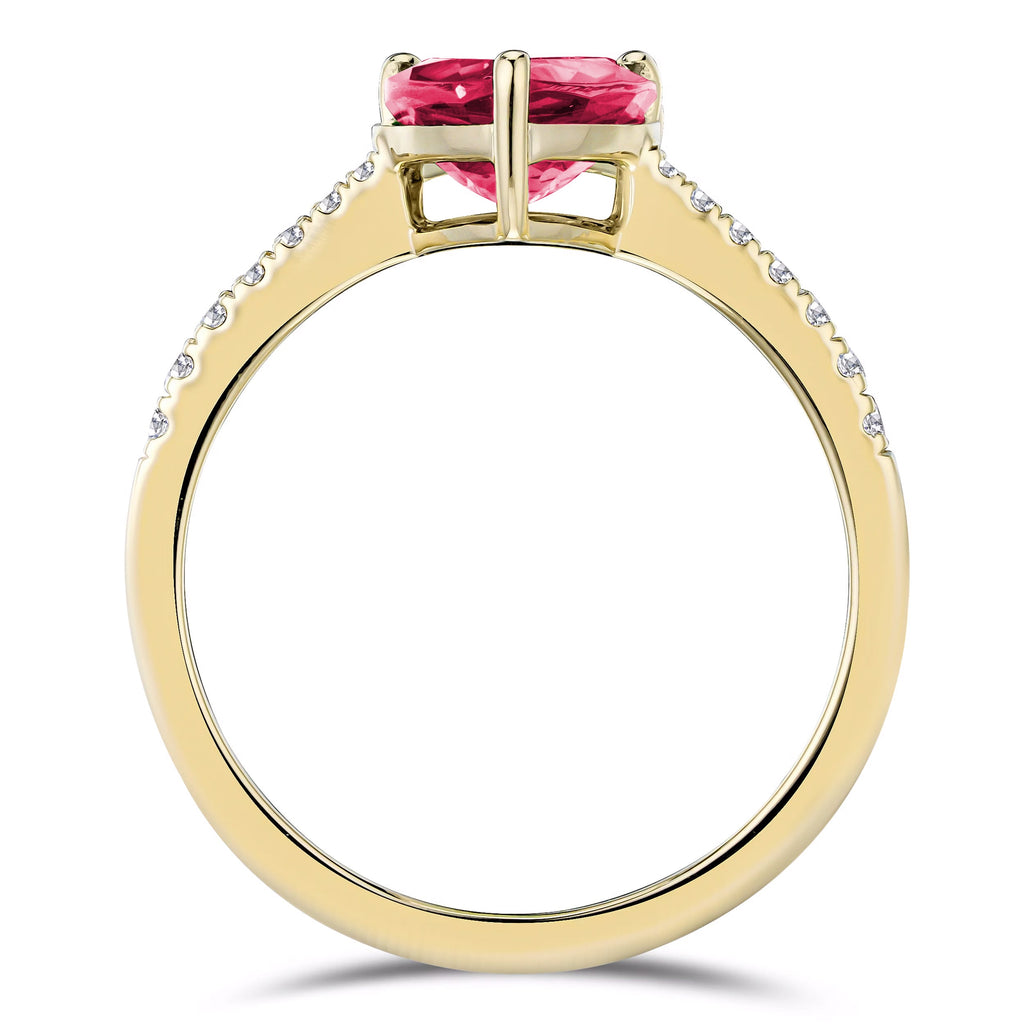 Ruby Pear Cut Ring in Gold