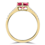 Ruby Pear Cut Ring in Gold
