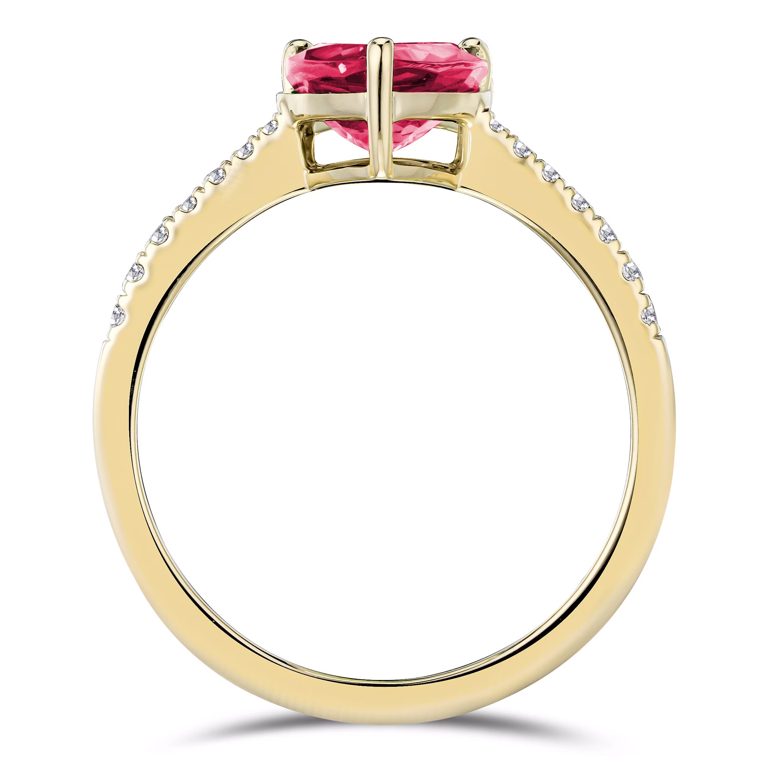 Ruby Pear Cut Ring in Gold