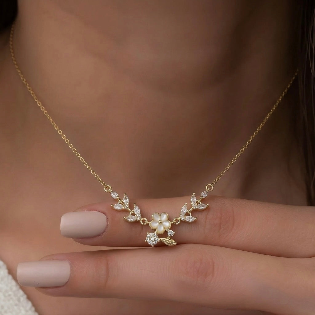 Golden Lilly Flower Necklace