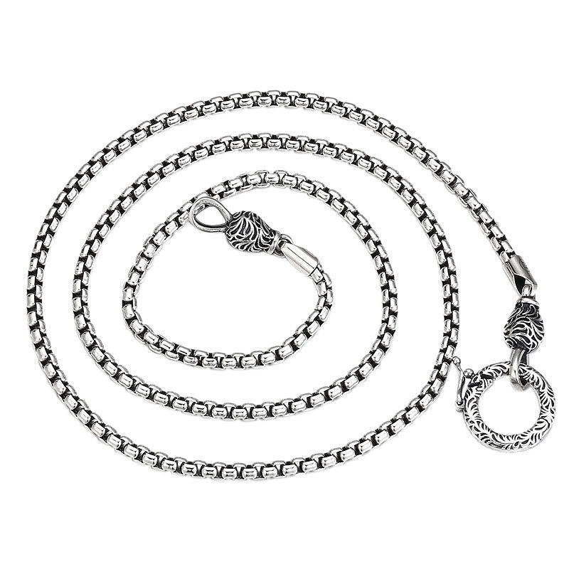 Ivy Pattern Clasp Box Necklace
