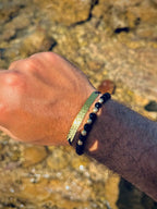 Hammered & beads bracelets set