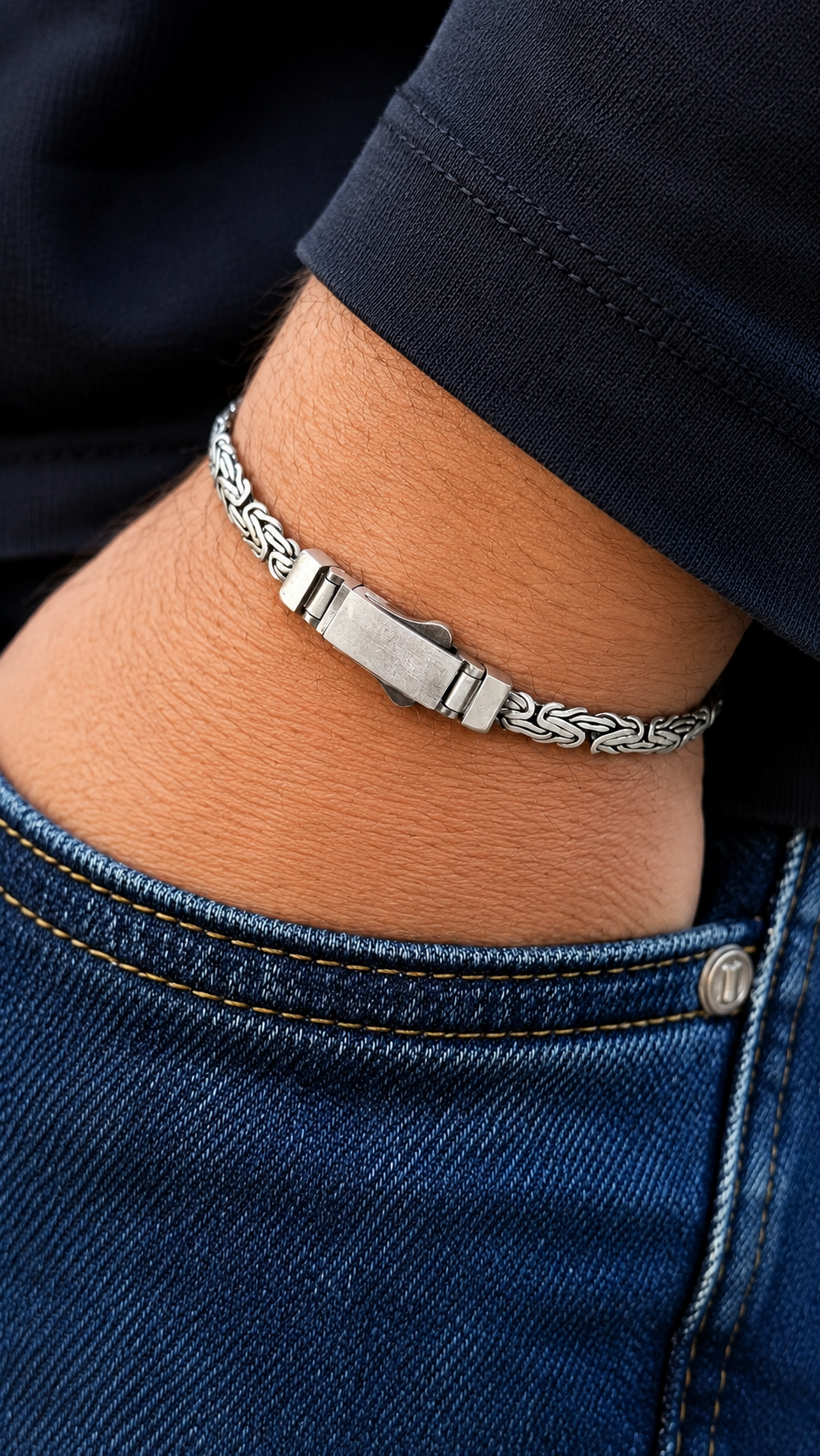 Imperial Byzantine Bracelet in Sterling Silver 925s-(20cm)