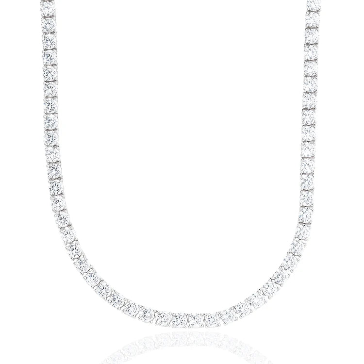 White Tennis Necklace - Sterling Silver 925