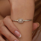 Modern Halo Snake Bracelet Gold Plated