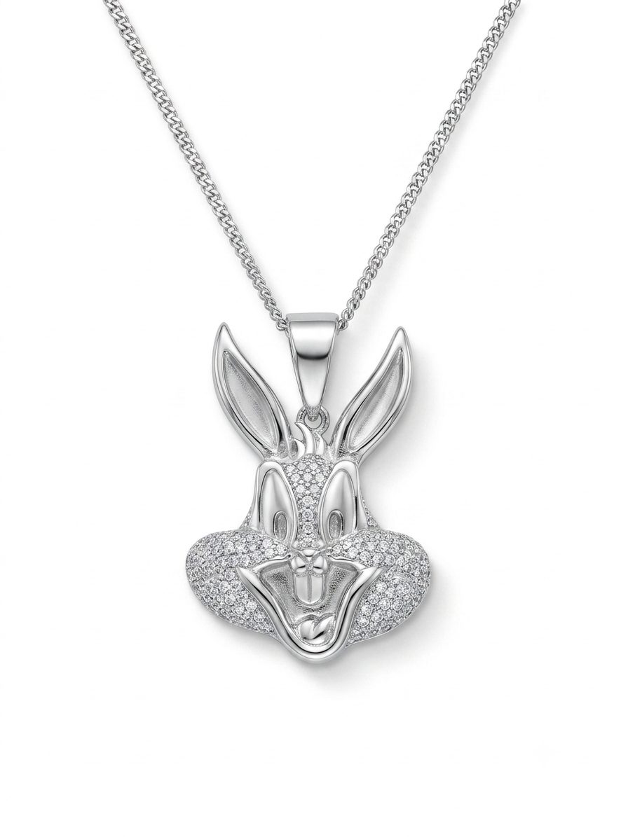 Rogue Bunny Necklace -Pure Sterling Silver 925s