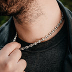 BOLD PUFF MARINER SILVER CHAIN-Pure Sterling Silver 925s-(60cm)