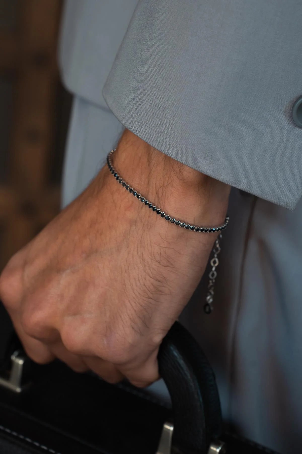 Black Tennis Bracelet 2mm