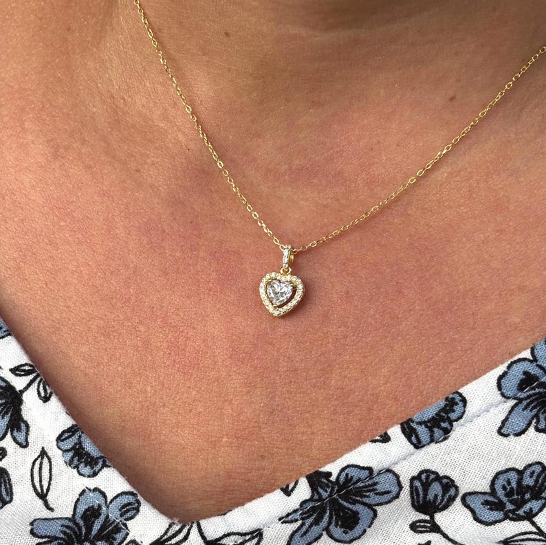 Moissanite Heart Necklace
