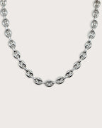 BOLD PUFF MARINER SILVER CHAIN-Pure Sterling Silver 925s-(60cm)