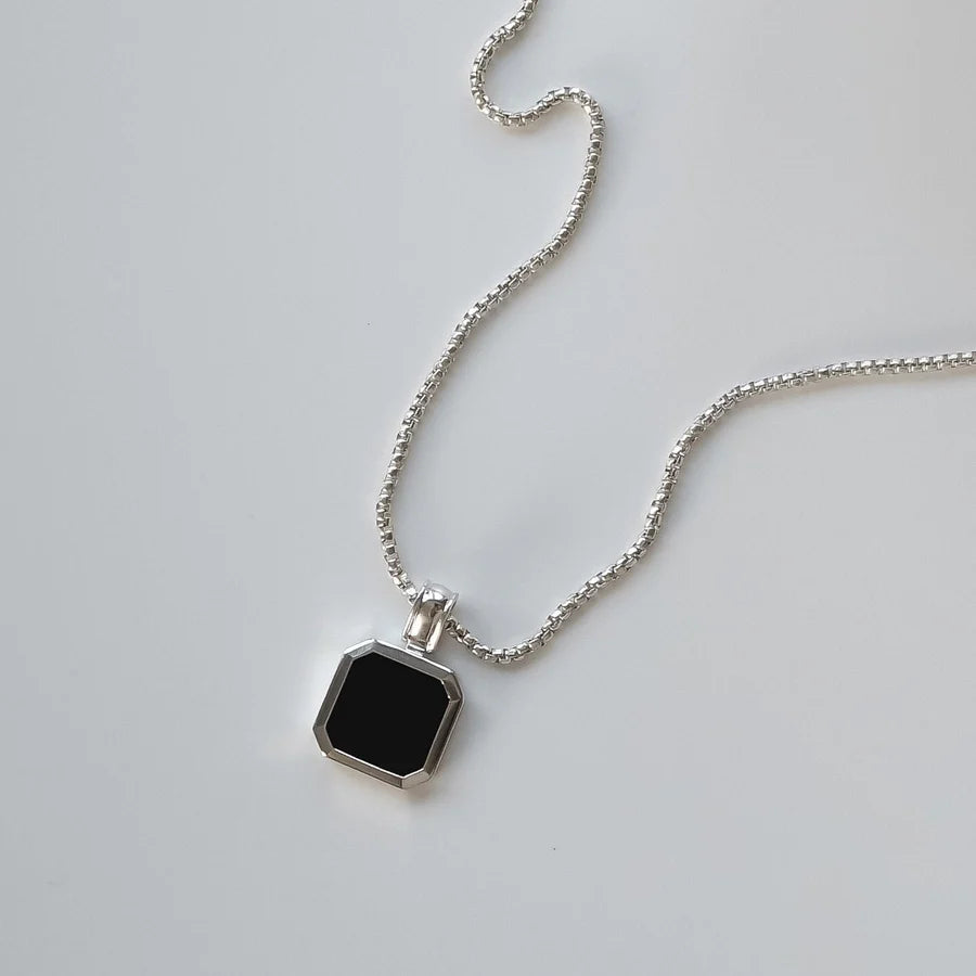 Black Onyx Octagon Necklace