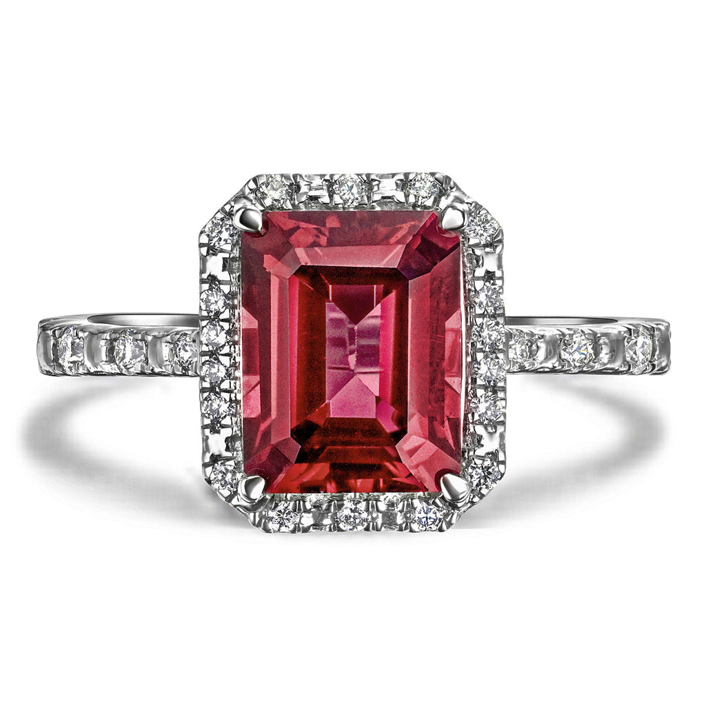 Ruby Peer Cut Ring in Silver