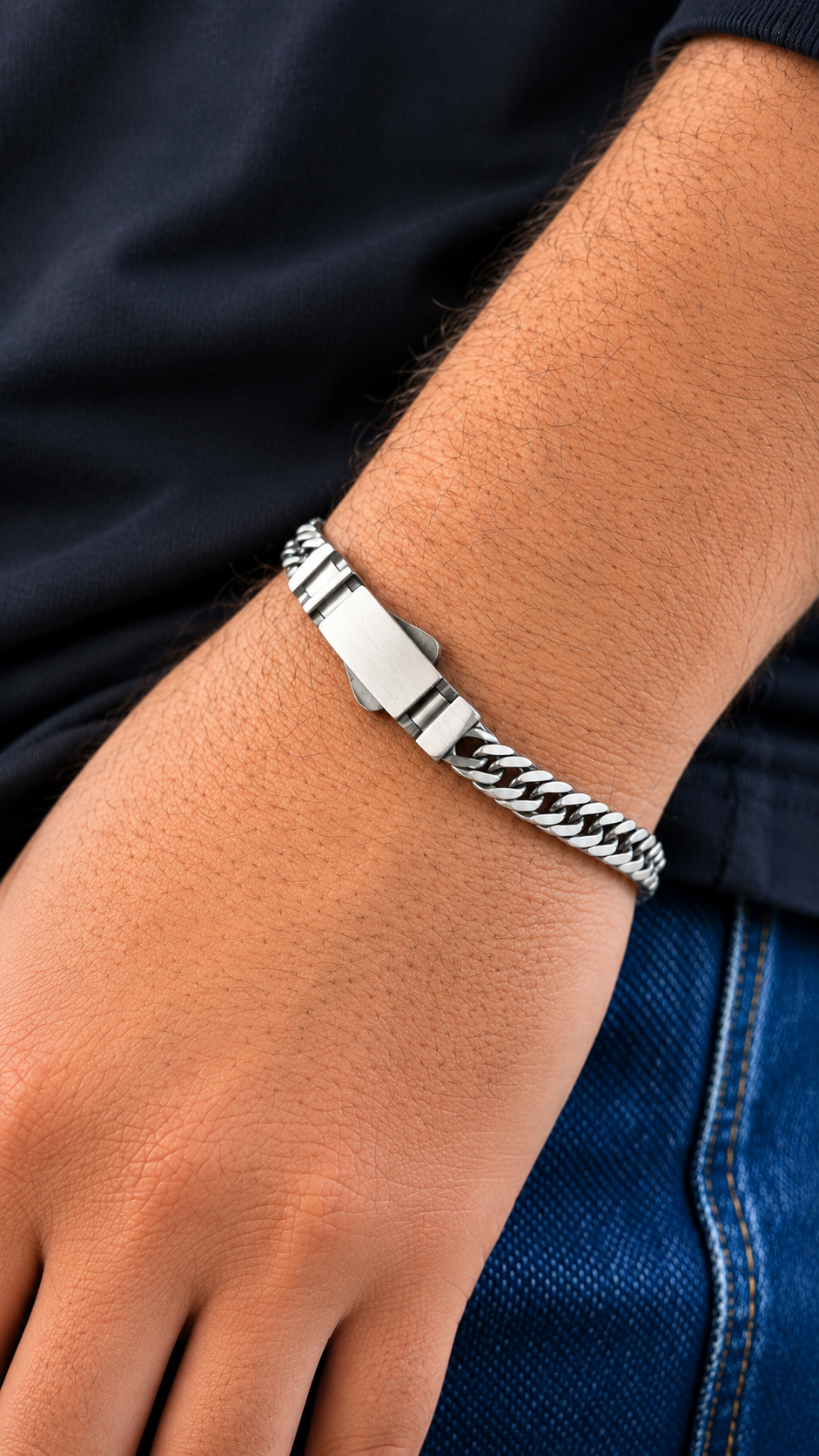 Titan Cuban Bracele in Sterling Silver 925s-(20cm)