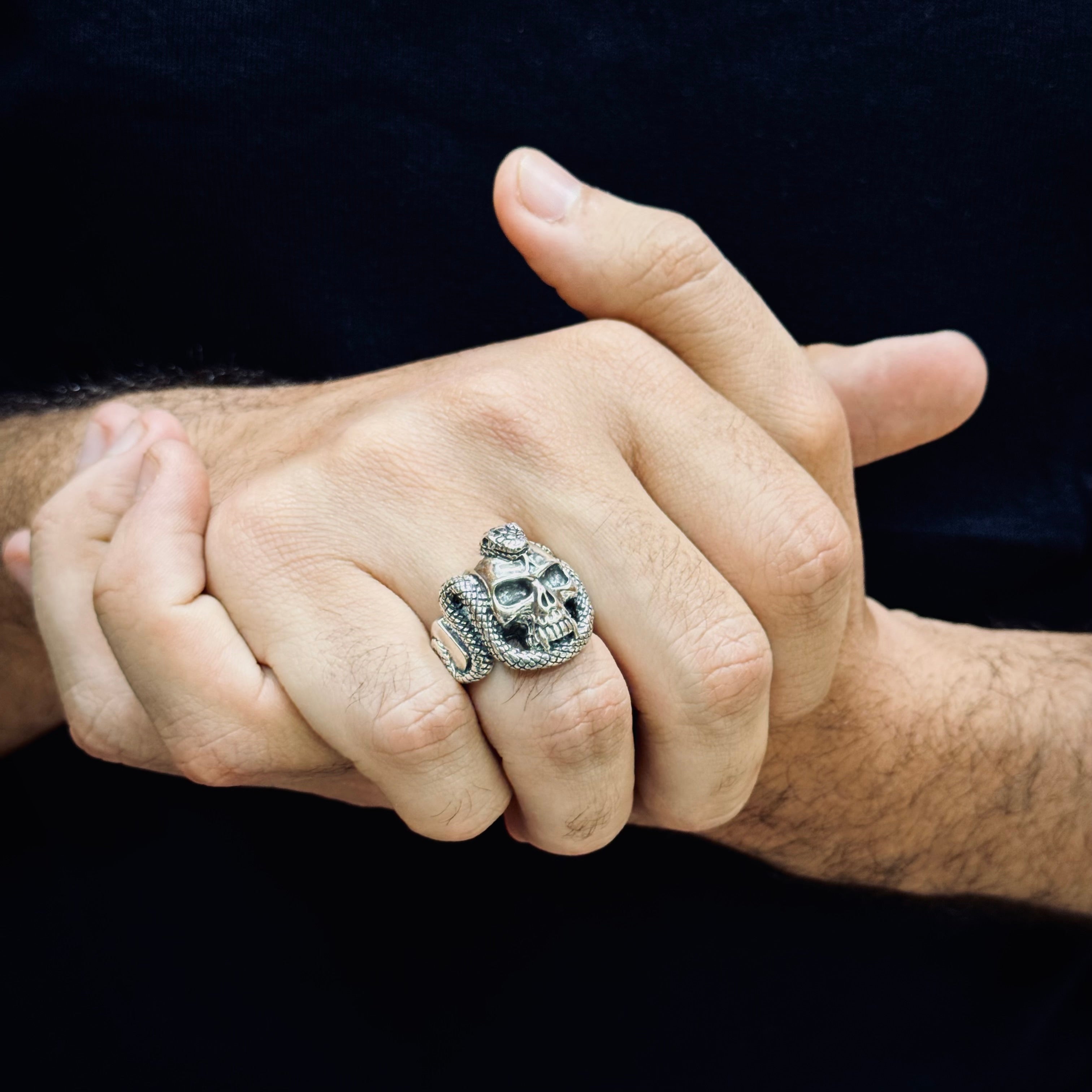 Cobra Skull Ring - S925 Sterling Silver
