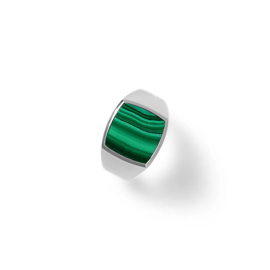 Green Malachite Ring - S925 Sterling Silver