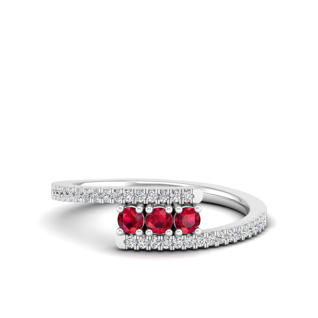 Twist Ruby Ring Silver