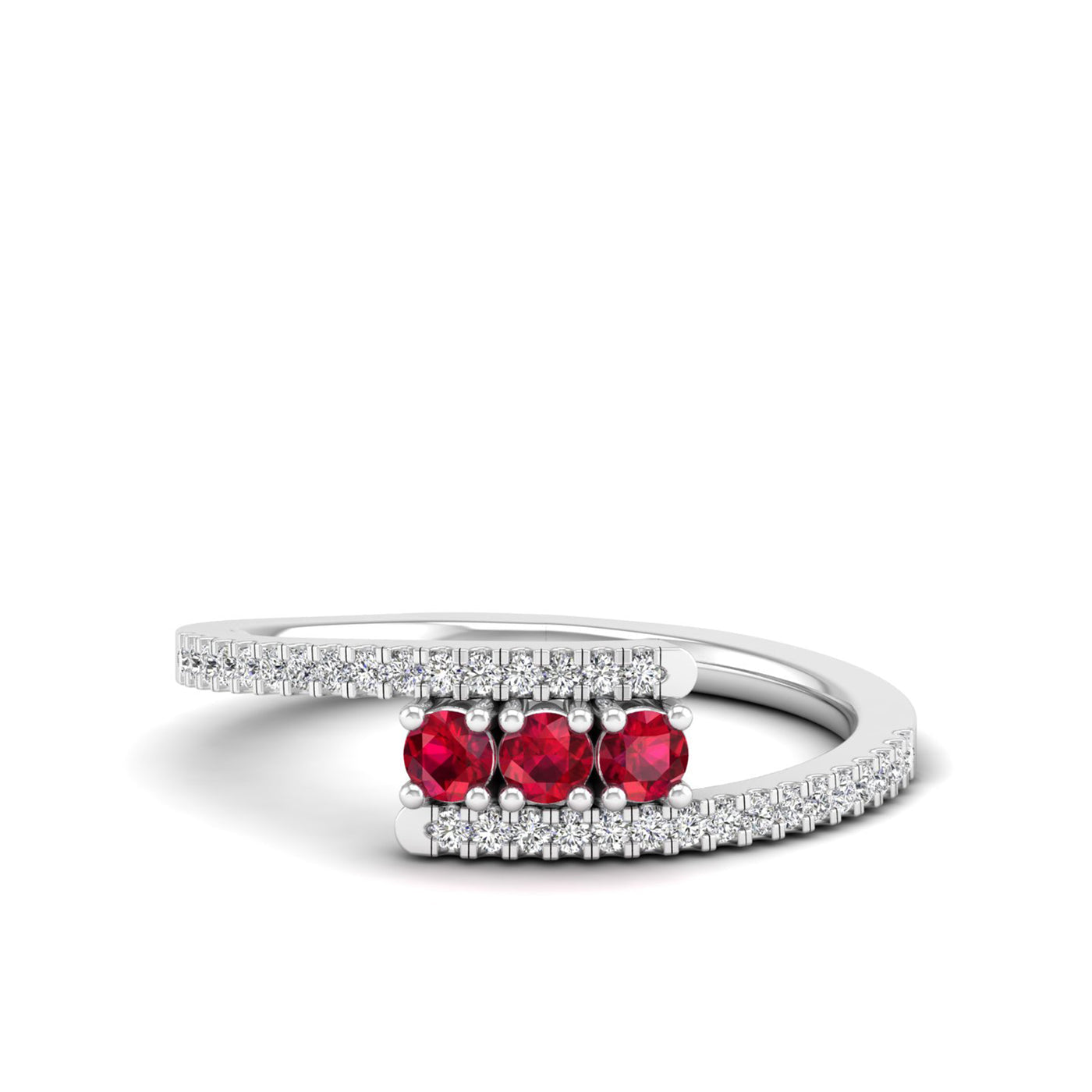 Twist Ruby Ring Silver