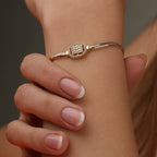 Modern Halo Snake Bracelet Gold Plated