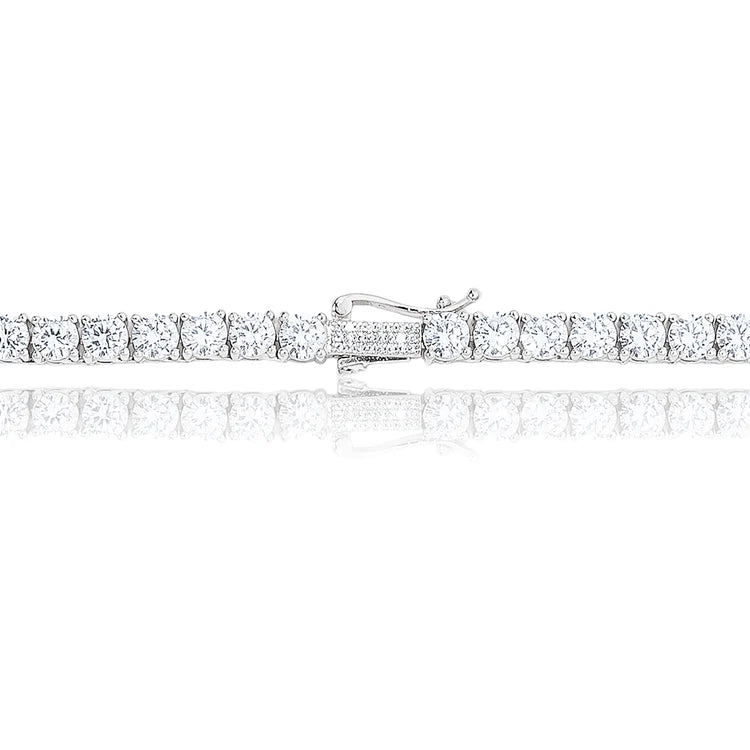White Tennis Necklace - Sterling Silver 925