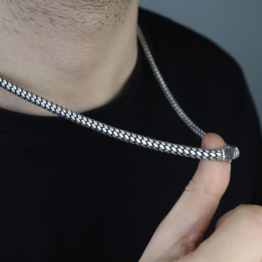 Skin Chain-Pure Sterling Silver 925s-(72cm-8mm)