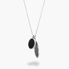 Midnight Feather Necklace -Pure Sterling Silver 925s - 60cm
