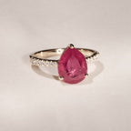 Ruby Pear Cut Ring in Gold