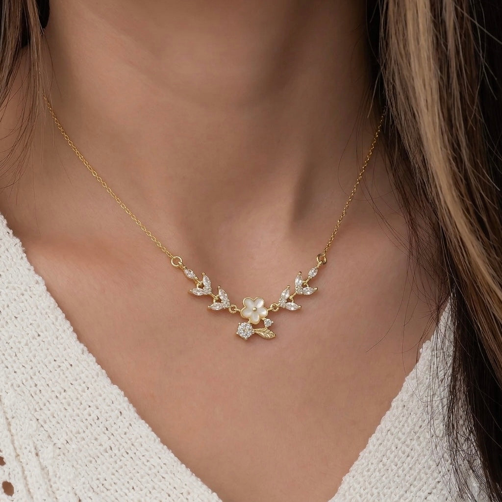 Golden Lilly Flower Necklace