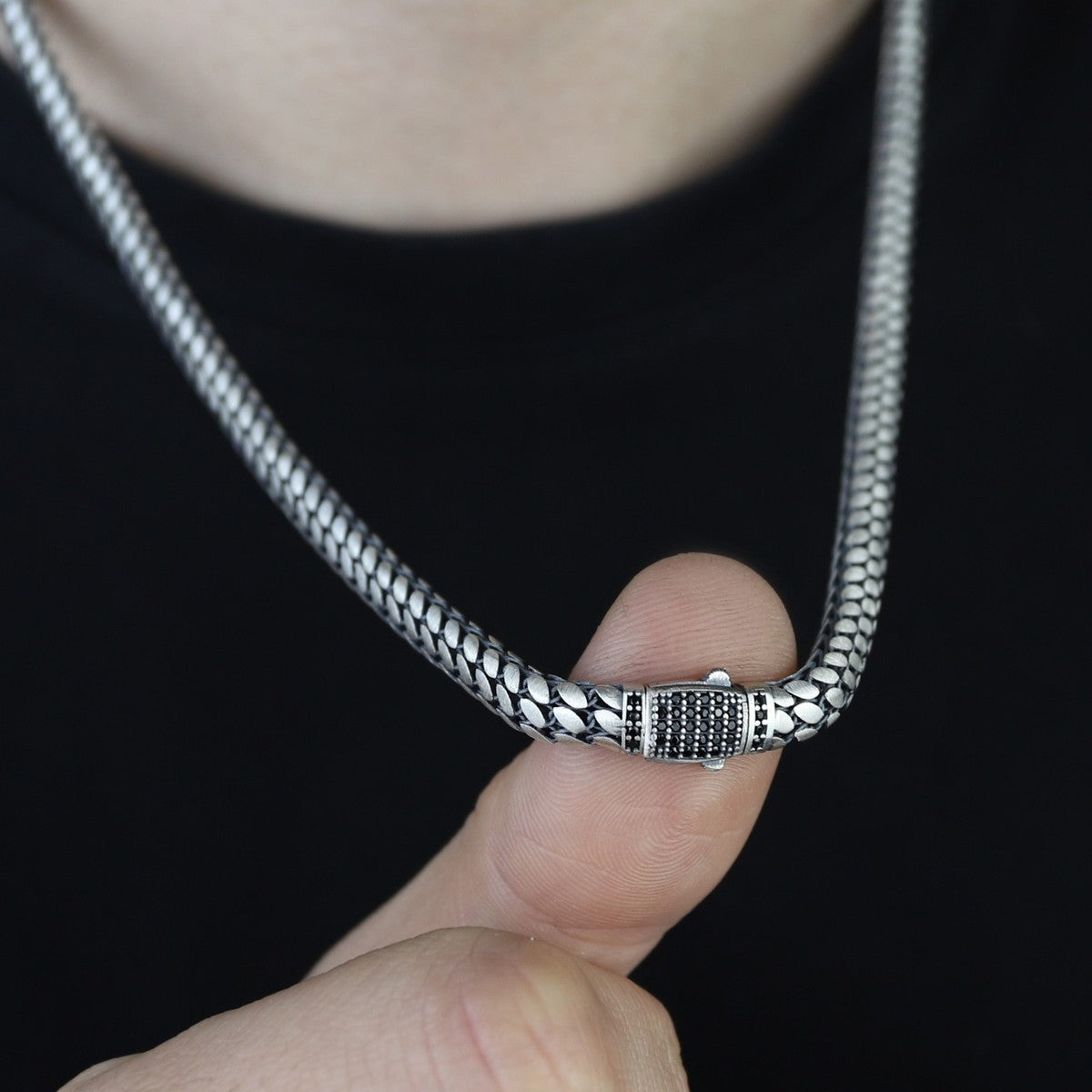 Skin Chain-Pure Sterling Silver 925s-(72cm-8mm)