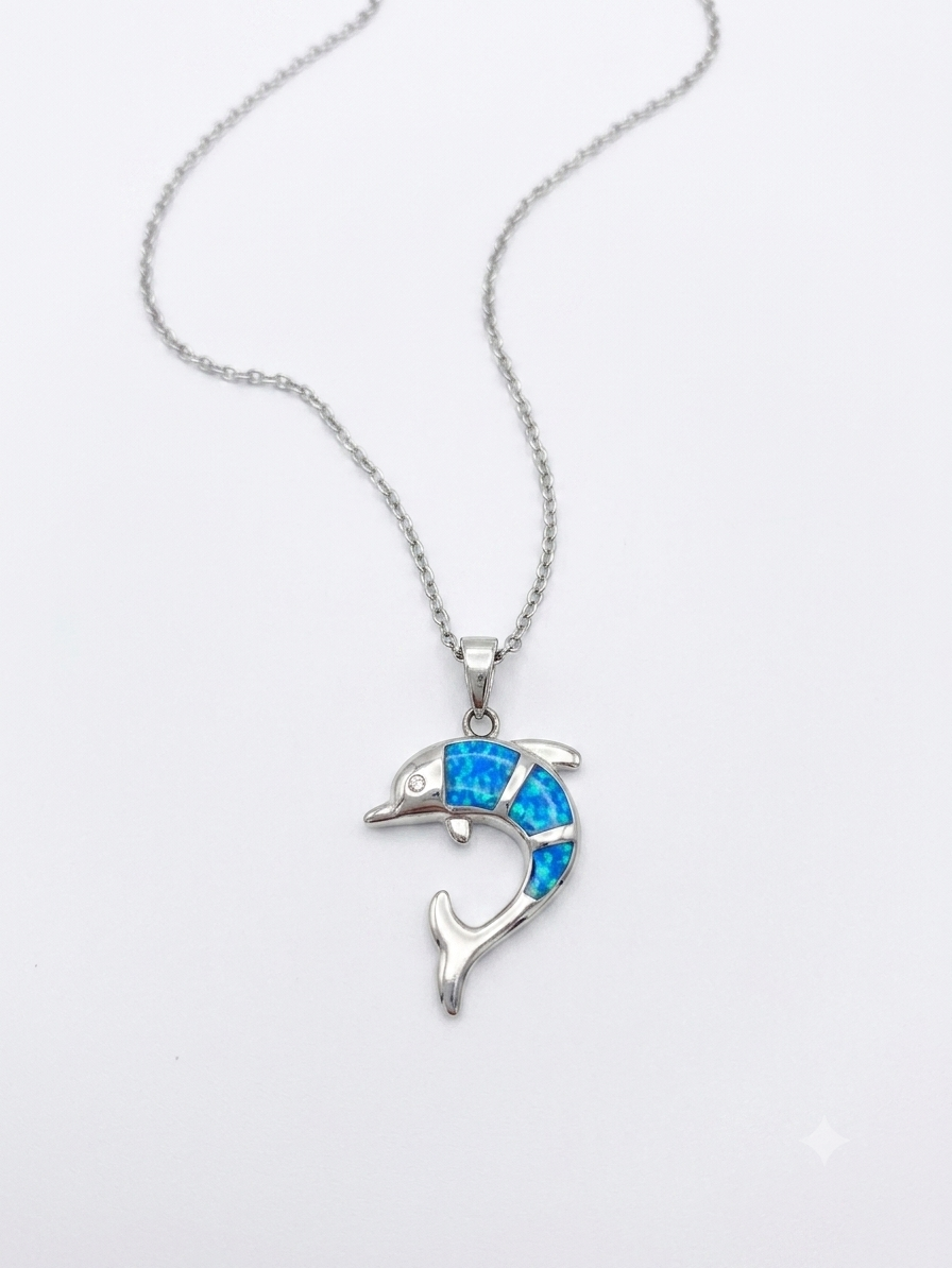 Ocean Dolphin Necklace -Pure Sterling Silver 925s - 55cm